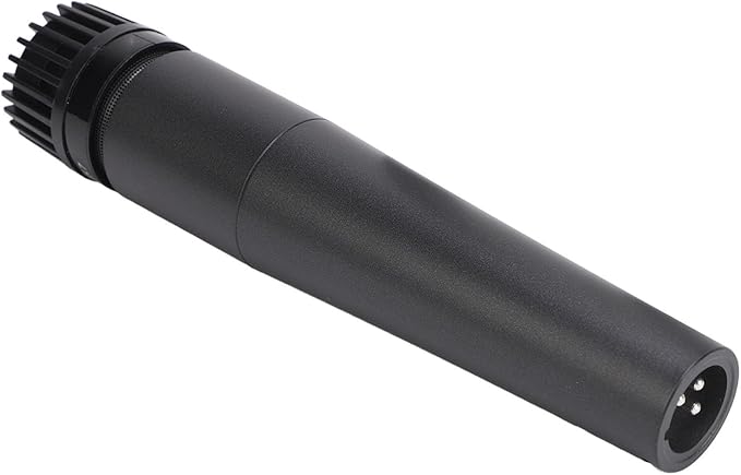 Dpofirs High Sensitivity Wired Dynamic Vocal Microphone for Home and Theatre Shows Zinc Alloy Material