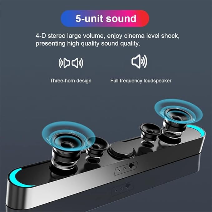 Computer Speakers for Desktop Desktop Computer Speaker 4D Stereo Super Bass Subwoofer Speakers 3.5mm Wired Soundbox USB Powered Speaker