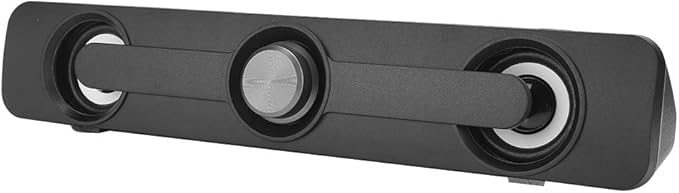 ASHATA Computer Speakers Soundbar Channel 2.0 3W Bass Speaker Sound Bars for PC Laptop 2 Speakers + 2 Bass Vibrators Soundbar Monitor Speaker Home Theater Surround Sound System 3.5mm Jack Black