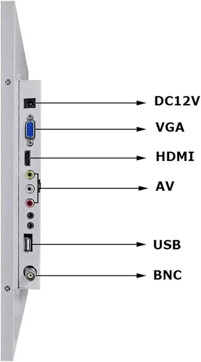 1pc White Color 14 Inch 1920x1080 Open Frame Metal Touch Screen Monitor with AV BNC VGA HDMI USB Interface(Without Touch)