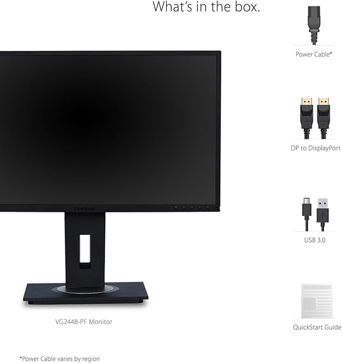 ViewSonic VG2448-PF 24 Inch IPS 1080p Ergonomic Monitor with Built-In Privacy Filter HDMI DisplayPort USB and 40 Degree Tilt blue