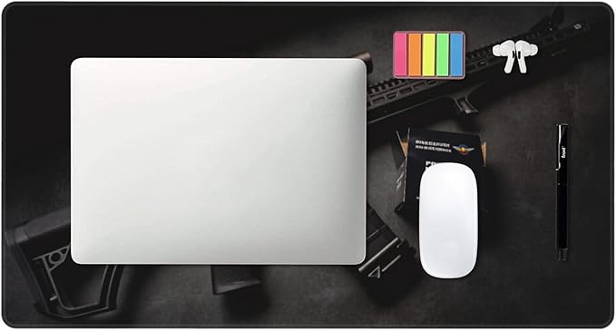 Handgun Desk Cover MatExtended Large Mouse PadComputer Laptop Mat Desk Decor for Office Game Home 30x16 Inch