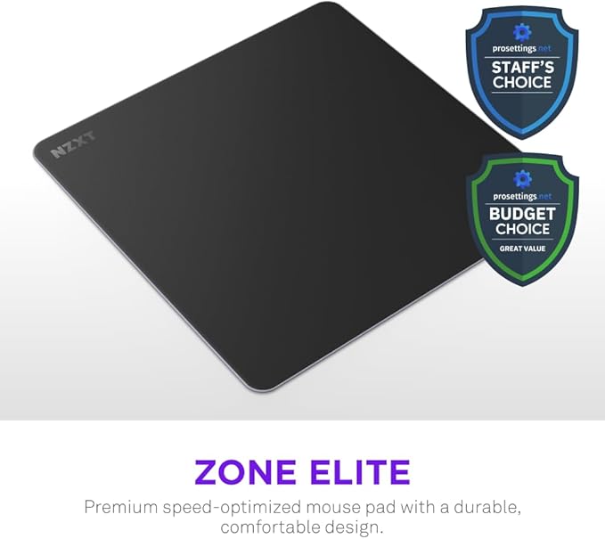 NZXT Zone Elite - Premium Large Gaming Mouse Pad - Ultra-Smooth Nano-Knit Cloth Surface - Optimized for Speed and Control - Spill-Resistant Soft Foam Base Reinforced Low-Profile Stitching - Black