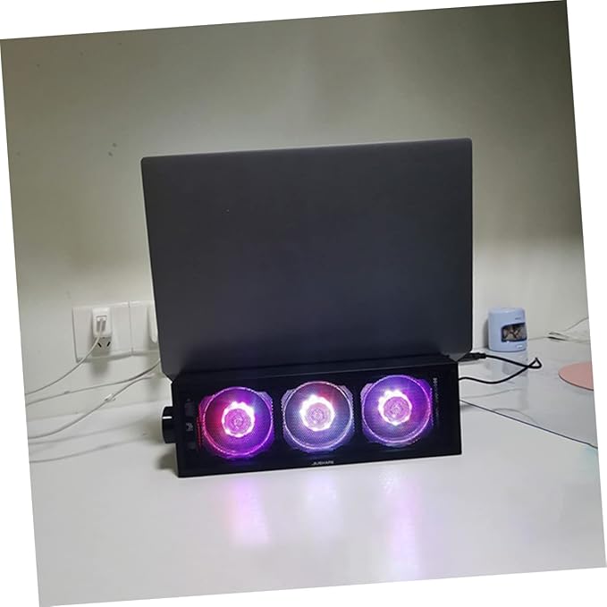 1Set RGB Laptop Cooler Stand with Height Ergonomic Design for Gaming and Multimedia Use Rapid Cooling Fans Compatible with All Laptop