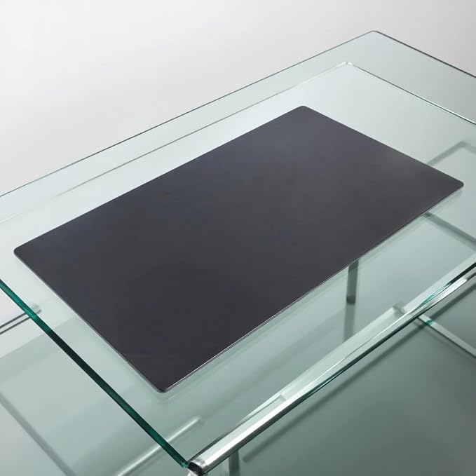 Black Leather 34 x 20 Desk Mat Without Rails