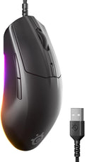 SteelSeries Rival 3 Gen 2 Gaming Mouse — 8500 DPI TrueMove Core Optical Sensor — 60 Million Click Durability — Low Latency — 77g Lightweight — 100% PTFE Feet — RGB — Black (Renewed)