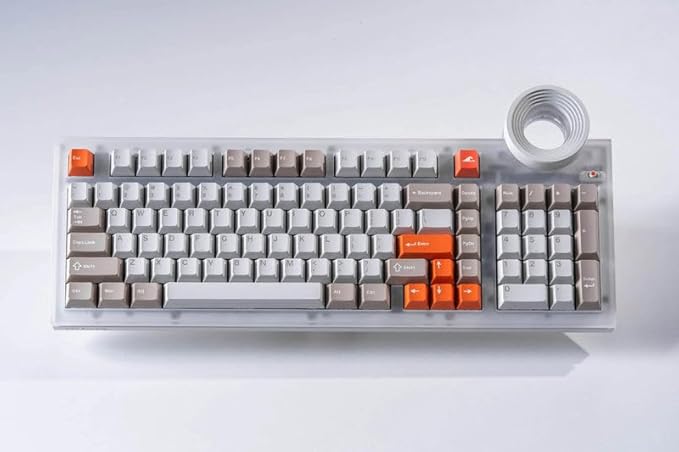 ATM 98 Wireless Custom Silent Mechanical Keyboard 98 Key Tri-Mode 2.4G Bluetooth Wireless Ergonomic RGB PC Computer Keyboard Office Accessories Hotswappable Switch - Frost Whisper