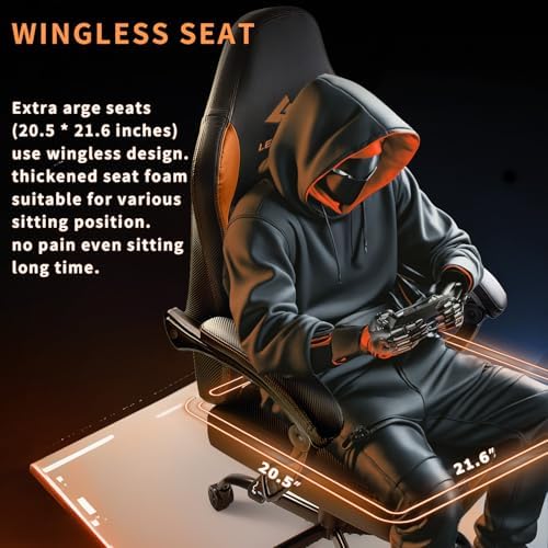 Gaming Chair 400lb Weight Capacity Ergonomic Video Game Chair with Footrest Racing Style Computer Chair with Headrest and Lumbar Support