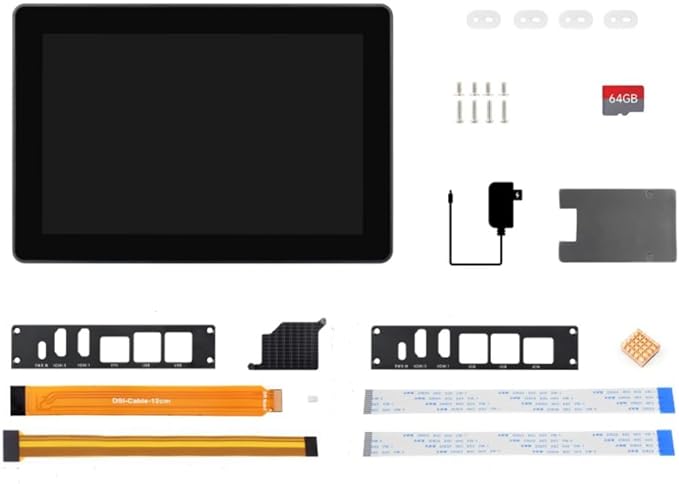 Industrial HMI All-in-one 10.1inch Touch Display Compatible with Raspberry Pi (Not Included) Supports Dual 4K HDMI Output 10-Point Touch Aluminum Alloy Case @XYGStudy (RPI-HMI-101D-ACCE)