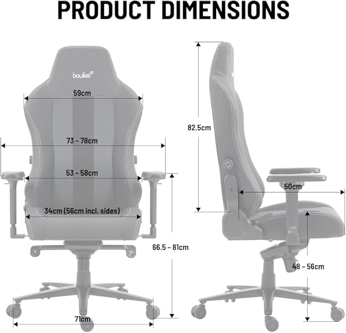 boulies Master Gaming Chair Ergonomic Office Chair for Adults with 4D Armrests Comfortable Computer Chair for Home with Adjustable 4-Way Built-in Lumbar Support