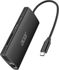 Acer USB C Hub with 4K HDMI 9-in-1 USB C to Ethernet Adapter 5Gbps USBA 3.0 Docking Station VGA Splitter SD Card Reader PD 100W Charging for MacBook Acer Laptops Surface and More (Black)