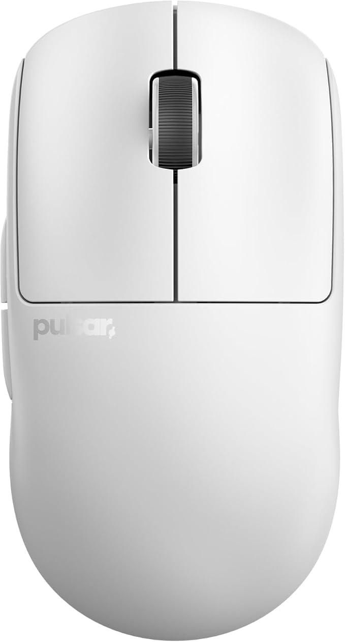 Pulsar Gaming Gears X2V2 Wireless Gaming Mouse Ultra Lightweight 1.87 oz (53 g) Symmetrical Optical Switch 2.4 Ghz 1 ms 26000 DPI PAW3395 Sensor (Medium Wireless White) (Renewed)