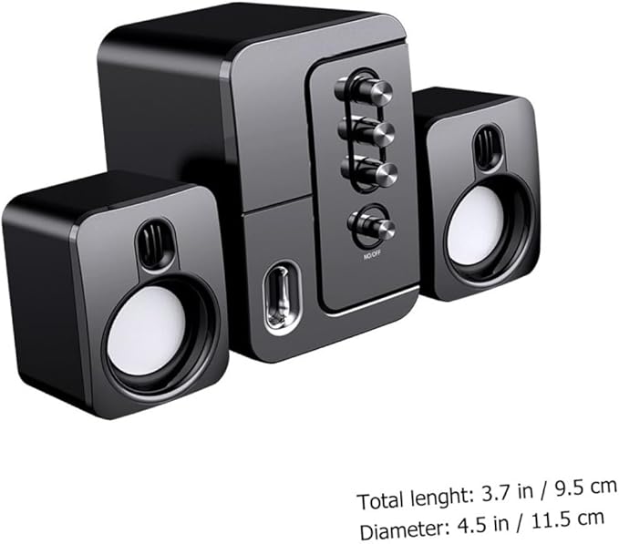 USB Computer Laptop Desktop Speaker 3D Surround Sound Bass Portable Home Office Compact Speaker Black
