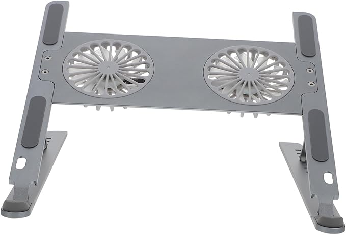 HOMSFOU Laptop Stand Fan Gear Height Adjustment Mute High Wind Volume Aluminum Laptop Cooling Pad for Gaming