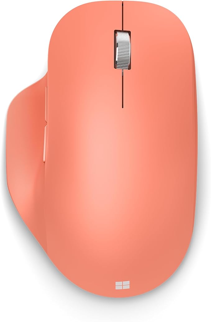 Microsoft Bluetooth Ergonomic Mouse - Peach - with comfortable Ergonomic design thumb rest up to 15months battery life. Works with Bluetooth enabled PCs/Laptops Windows/Mac/Chrome computers