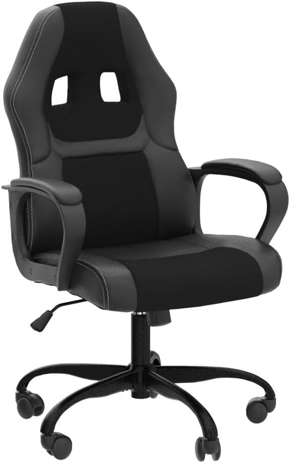 Ergonomic Office Chair Cheap Desk Chair Mesh PC Gaming Chair with Lumbar Support Adjustable High Back PU Leather Computer Chair Racing Task Swivel Executive Video Game Chairs for Home