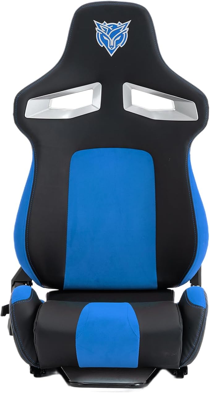 Universal PVC Bucket Racing Seat with Adjustable Slide &amp Reclining Backrest – Compatible with Fanatec Thrustmaster Logitech Moza for PS5 PS4 Xbox PC