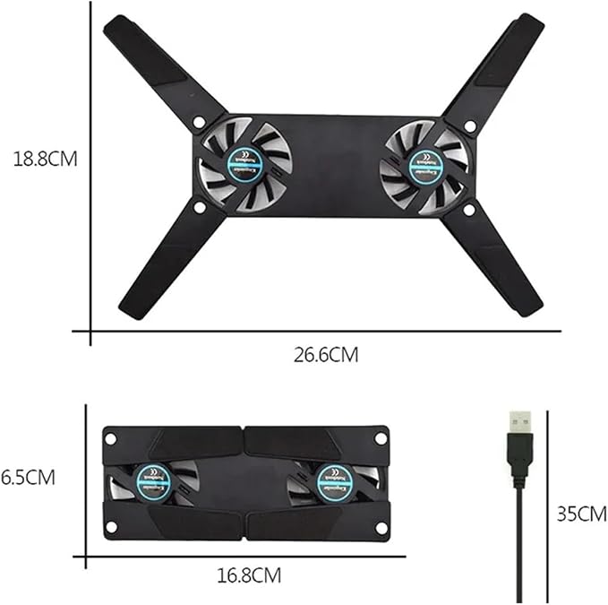 Rotatable Fan Cooling Pad 2 Fan Cooler Laptop Cooler Computer Stand USB Fan for 10-17 Inch PC Laptop