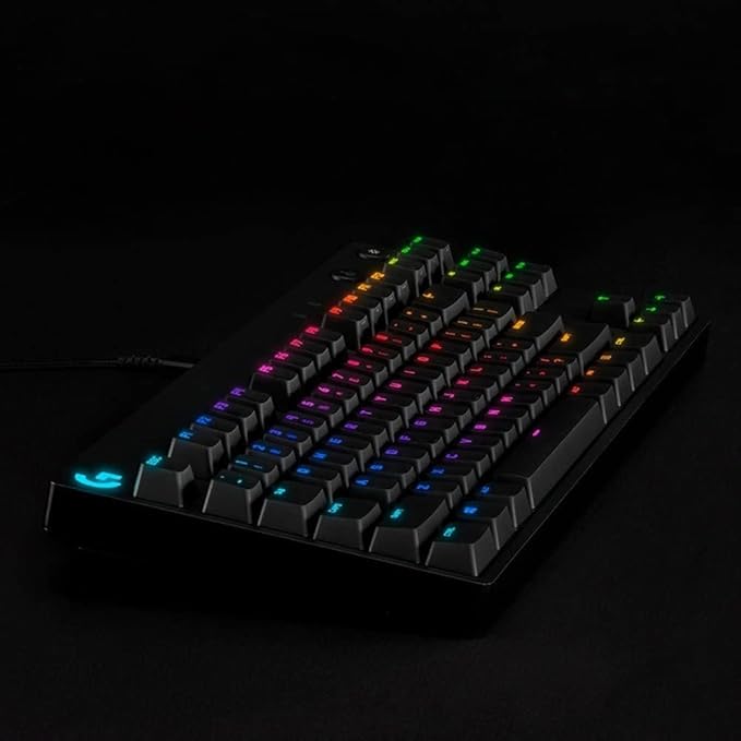 Logitech G Pro TKL Mechanical Wired Gaming Keyboard GX Blue Clicky Switch and LIGHTSYNC RGB Backlit Keys 12 programmable F-key macros Black - 920-009388 (Renewed)