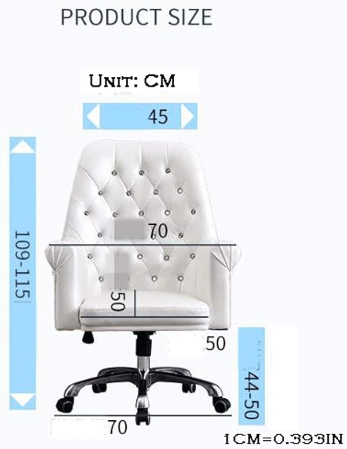 YYDS Chair Girl Gaming Chair Rotatable Lift Computer Chair with Fixed Armrest for Bedroom and Living Room Ergonomic Office Chair Ergonomically (Color : White)