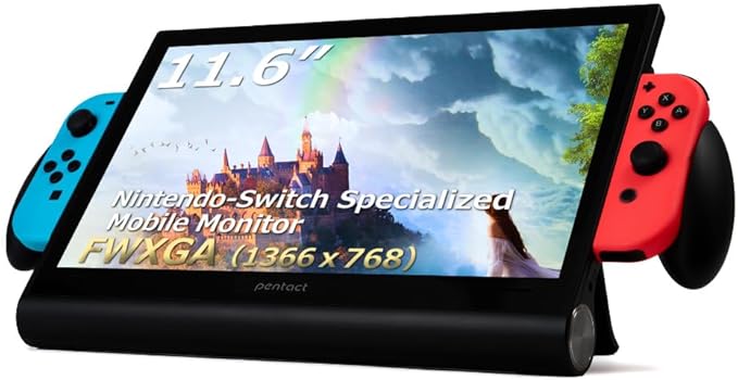 Mobile Monitor 11.6 Portable Display with Mobile Battery Dedicated Socket for Switch Tpye-C/HDMI/Touch Panel/PS5/XBOX/PC/Smartphone PTG-01