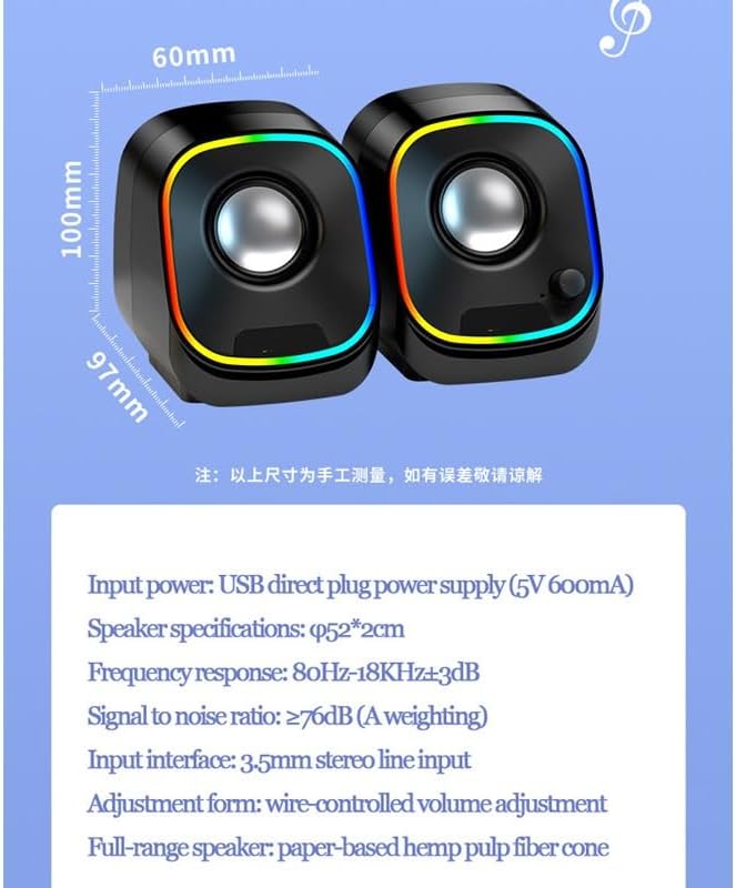 Computer Speaker for Laptop PC Phones Subwoofer Music Player Audio Speakers Deep Bass