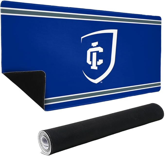 Ithaca College Bombers Primary Logo Stripes Large Gaming Mouse Pad Desk Mat with Stitched Edges Non-Slip Base for Gamer Home and Office 31.5 x 15.7