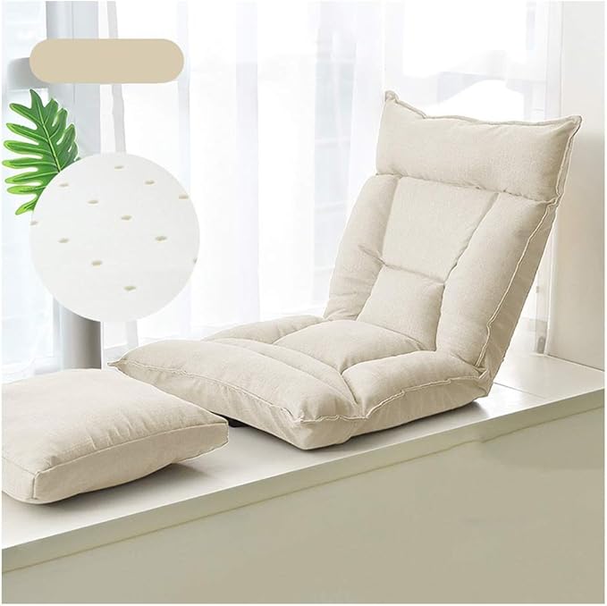 Floor Chair Floor ChairIndividual Folding Meditation Chair Latex Filling Padded Gaming Chair Adjustable Backrest with Removable Foot pad for5 Colour (Color : Gray)