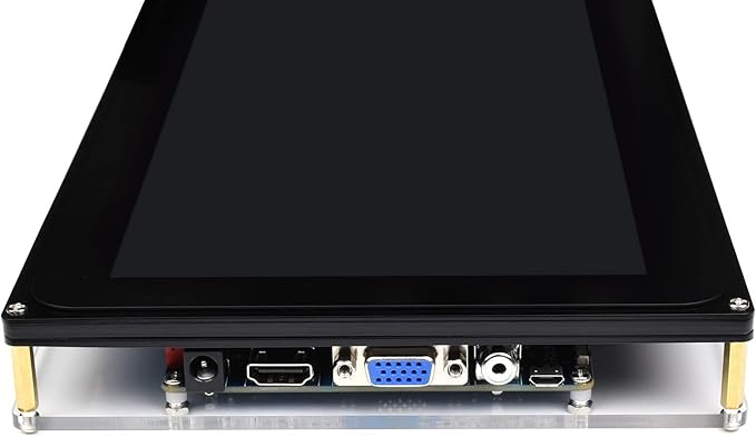 waveshare 10.1inch Capacitive Touch Screen LCD with Case Compatible with Raspberry Raspberry Pi 5/4B/3B/Zero/Zero W/Zero 2W/Pico/Pico W/Pico WH 1024×600 Resolution HDMI Supports Jetson Nano/Windows