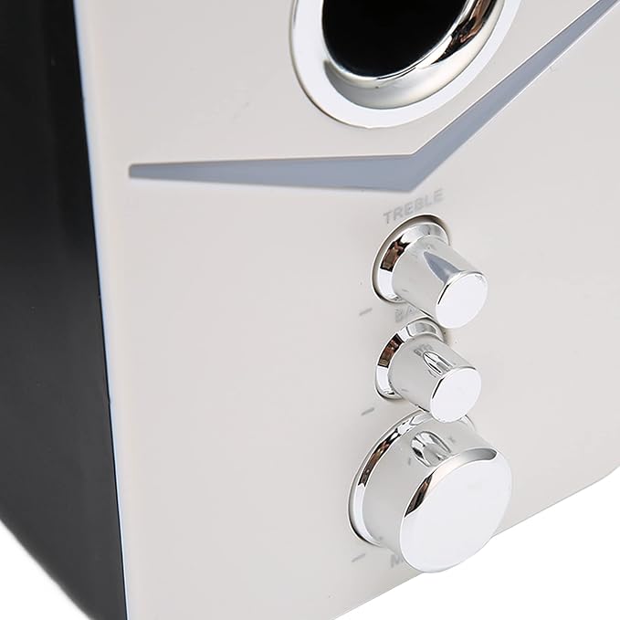 ciciglow PC Speakers D‑221 Computer Speaker Deep Bass 2.1 Channel Mini Desktop for Desktop Mobile Home Office Party Laptop (White)