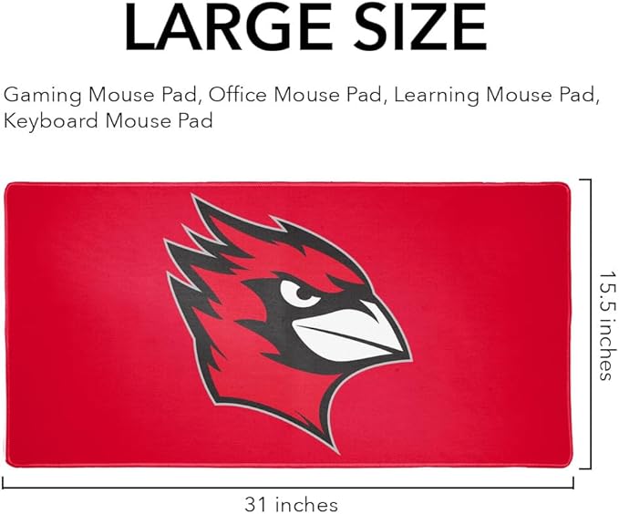 Wesleyan University Primary Logo Large Gaming Mouse Pad Desk Mat with Stitched Edges Non-Slip Base for Gamer Home and Office 31.5 x 15.7