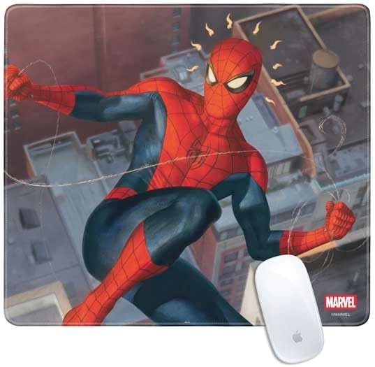 Skinit Medium Gaming Mouse Pad - Officially Licensed Spidey Sense Design with Stitched Edges Waterproof Non-Slip Rubber Base Desk Mat for Keyboard &amp Mouse 17.7 x 15.75 inches