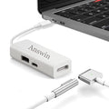 Mag-Safe to USB C Adapter 3-in-1 Mag-Safe 1 &amp 2 Adapter &amp USB C PD &amp QC USB (Charing Only) for iPhone 15 Series M1/M2 MacBook MacBook Air and More USB-C Devices