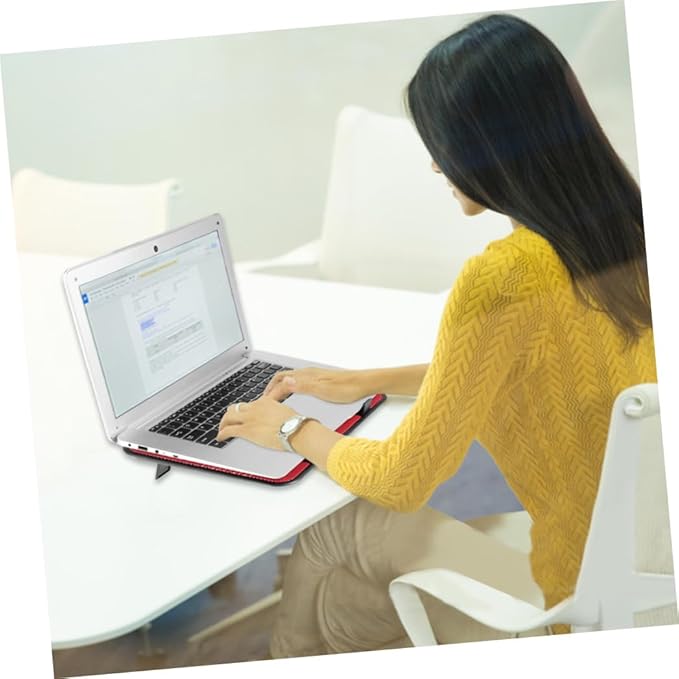 Mikikit Notebook Cooler with Dual Quiet USB Fans and Angles Ergonomic Laptop Cooling Pad Stand for Desk and Bed Use Slip Red Metal Panel Fan