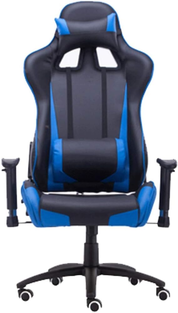 YYDS Chair Racing Style Gaming Chair Executive Ergonomic Swivel Chair with Headrest and Lumbar Pillow Lifting Handrail Esports Chair Ergonomically (Color : Black Size : Steel feet)