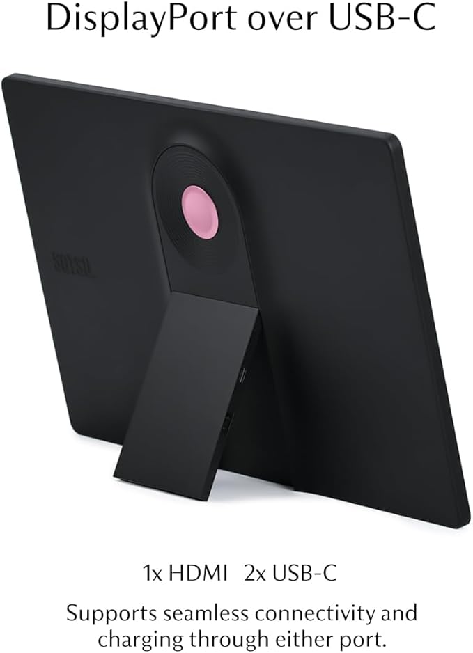 SOTSU SleekView 15.6 Portable Monitor | FHD 1920x1080 | 300 Nits | 100% sRGB | 60Hz | 6W | HDMI | USB-C | Lightweight | Gaming | Laptop | Smartphone | Travel | Sleek &amp Stylish Design