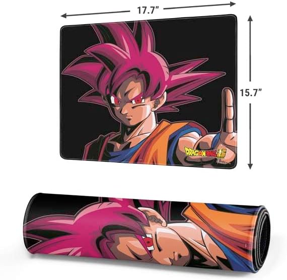 Skinit Medium Gaming Mouse Pad - Officially Licensed Goku Portrait Super Sayan 4 Design with Stitched Edges Waterproof Non-Slip Rubber Base Desk Mat for Keyboard &amp Mouse 17.7 x 15.75 inches