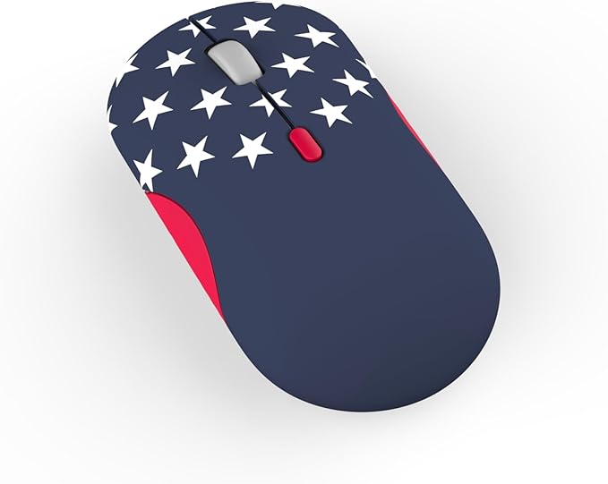 Lenovo 350 Bluetooth Silent Mouse (Fan Edition) Wireless Ergonomic Ambidextrous Design Bluetooth 5.3 Adjustable DPI up to 2400 36 Month Battery Life Recycled Materials USA Flag