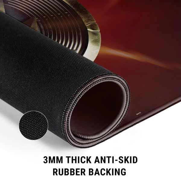 Skinit Medium Gaming Mouse Pad - Officially Licensed The Flash Movie: Logo Poster Design with Stitched Edges Waterproof Non-Slip Rubber Base Desk Mat for Keyboard &amp Mouse 17.7 x 15.75 inches