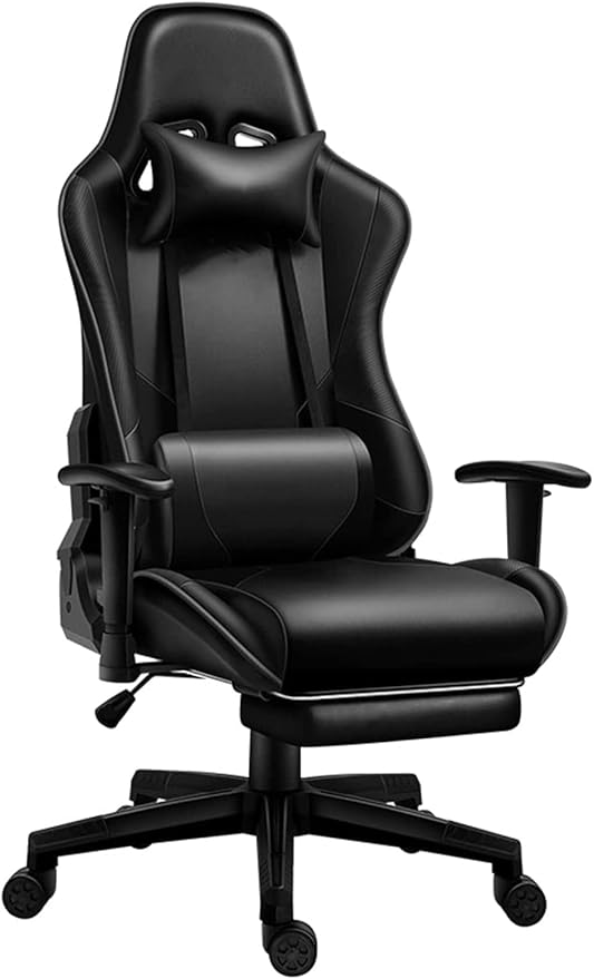 Gaming Chair for AdultsGaming Chair Computer Chair with Massager Lumbar Support and Retractible FootrestAdjustable Recliner Lift Chair