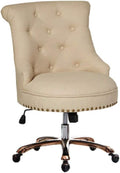 YYDS Chair Linen Gaming Chair Rotatable Lift Computer Chair with Fixed Armrest for Bedroom and Living Room Ergonomic Office Chair Ergonomically (Color : Off-White)