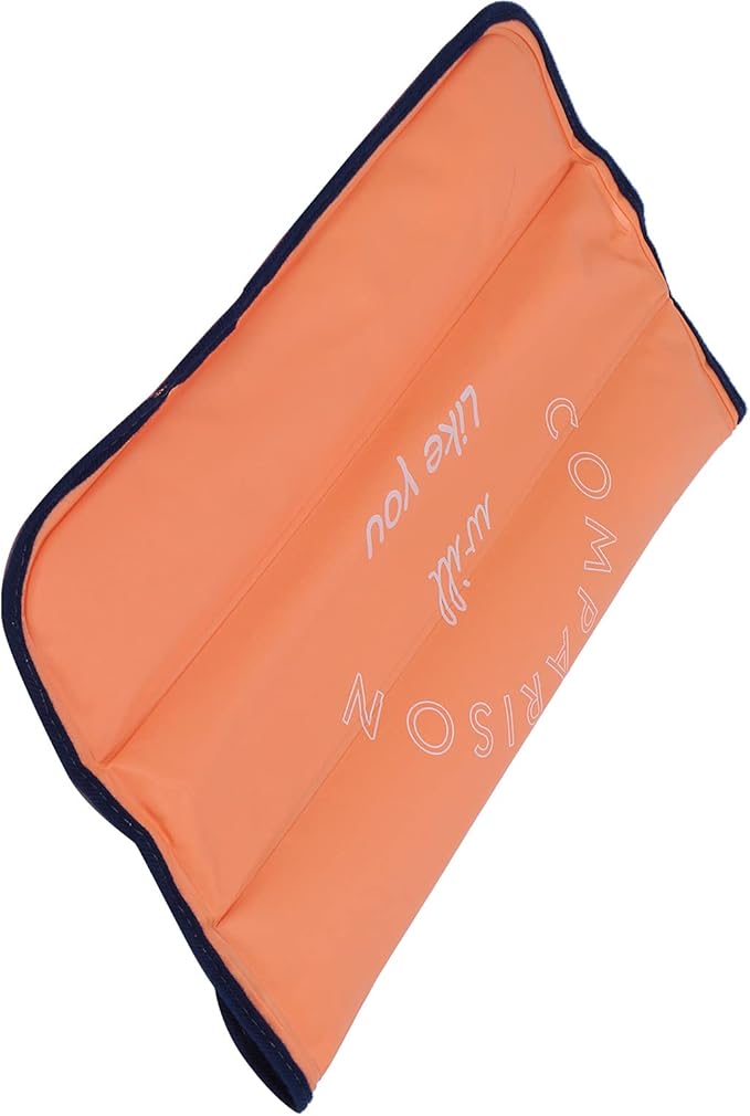 15.3 * 13in Ice Pad PVC Cool Car Liquid Cooling Pillow Ice Pillow Block Ice Pad for People in Hot Summer (7882 Orange Yellow Bottom)