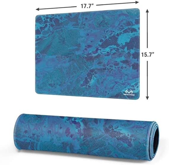 Skinit Medium Gaming Mouse Pad - Officially Licensed WAV3 Blue Camo Design with Stitched Edges Waterproof Non-Slip Rubber Base Desk Mat for Keyboard &amp Mouse 17.7 x 15.75 inches