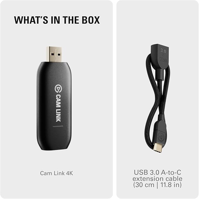 Elgato Cam Link 4K – External Capture Card for DSLR &amp Camcorder ActionCam as Webcam Meet/Stream/Record in 1080p60 or 4K30/4K60 Easy Connect for OBS/Zoom/Discord – HDMI to USB 3.0 PC/Mac/iPad