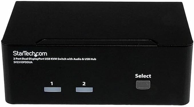 STARTECH.COM 2 Port Dual DISPLAYPORT USB KVM Switch with Audio &amp USB 2.0 HUB
