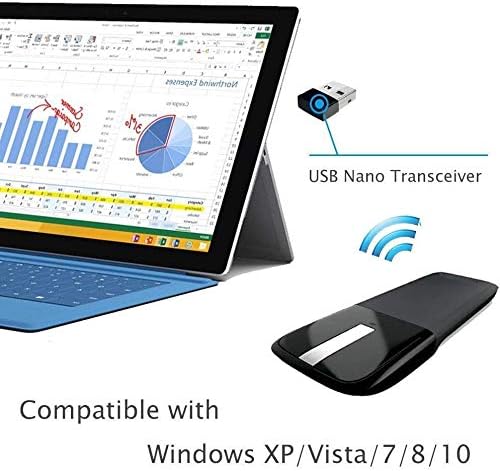 PoseiTun Wireless Mouse Foldable Folding Mice for Laptop PC