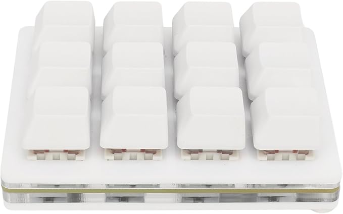 ZJchao Mechanical Gaming Keyboard Hot Swappable Mini LED Keypad Key 12 Red Switch White