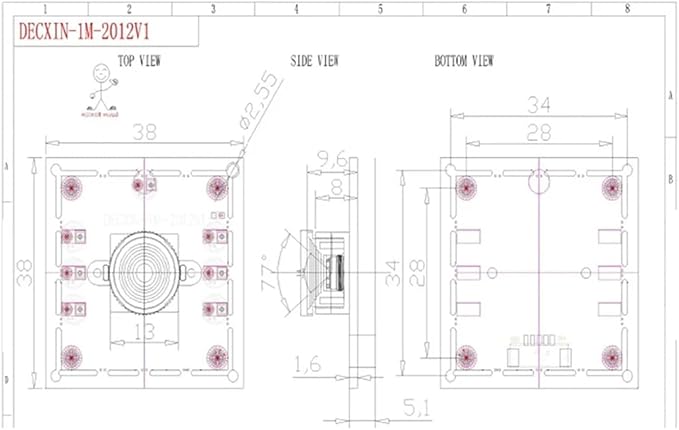 3PCS USB Camera Module OV9732 100 Degree Without Deformity 1MP 1280x720 Free Driver Adjustable Focus Camera for Face and License Plate Recognition Drone Aerial Photography Supports Win7/8/10/MAC