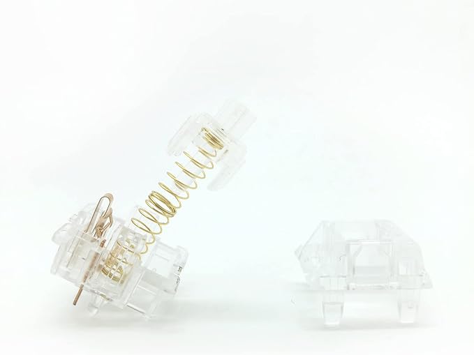 Tecsee Ice Candy Switches for Mechanical Gaming Keyboards PC Nylon Linear stem | Standard 63.5g Gold Spring | Plate Mounted | SMD 5 Pin RGB Switches for Backlit Keyboard (Linear/35PCS)