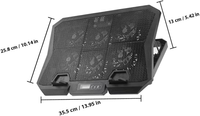 Gadpiparty Laptop Cooling Pad with 6 Quiet Fans Adjustable Speed Blue LED for 15.6-inch Laptops Portable Cooling Stand for Gaming and Office Use